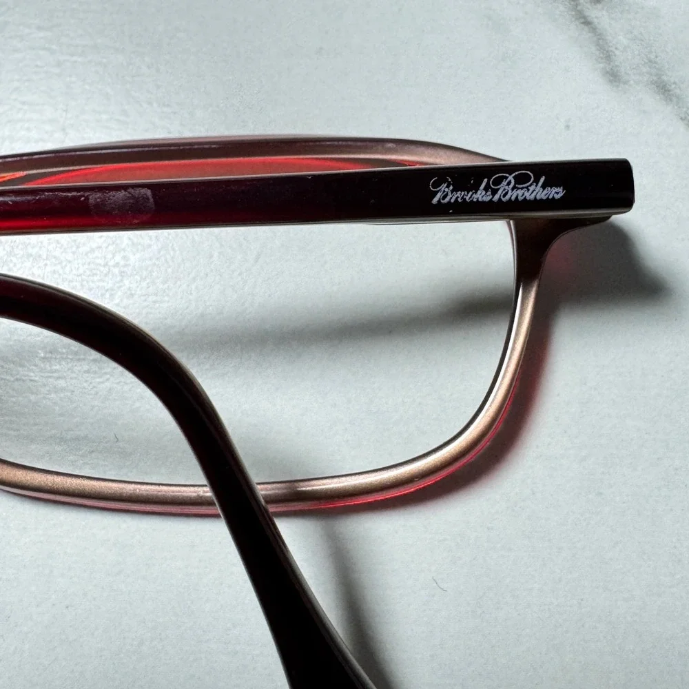 Brooks Brothers BB 601 5158 Red Brown Rectangular Eyeglass Frame Italy 53-17-135
